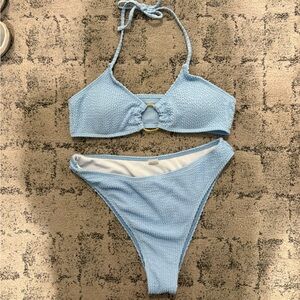 Light Blue Textured Bikini Set